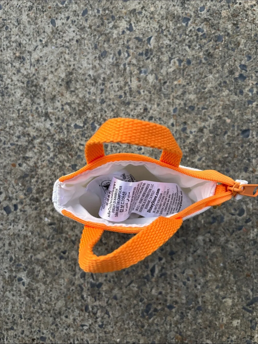 Disney Kids Orange and White Fruit Stand Coin Purse Keychain
